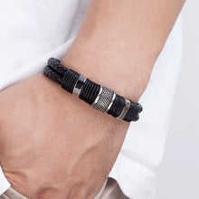 Carregar imagem no visualizador da galeria, Pulseira Masculina de Couro WRAP #003