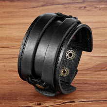 Carregar imagem no visualizador da galeria, Pulseira Masculina de Couro VINTAGE
