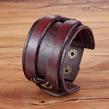 Carregar imagem no visualizador da galeria, Pulseira Masculina de Couro VINTAGE
