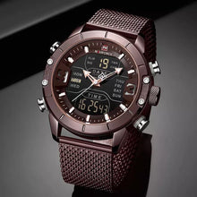 Carregar imagem no visualizador da galeria, Relógio Masculino Militar LED Pulseira Aço Inox #030