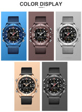 Carregar imagem no visualizador da galeria, Relógio Masculino Militar LED Pulseira Aço Inox #030